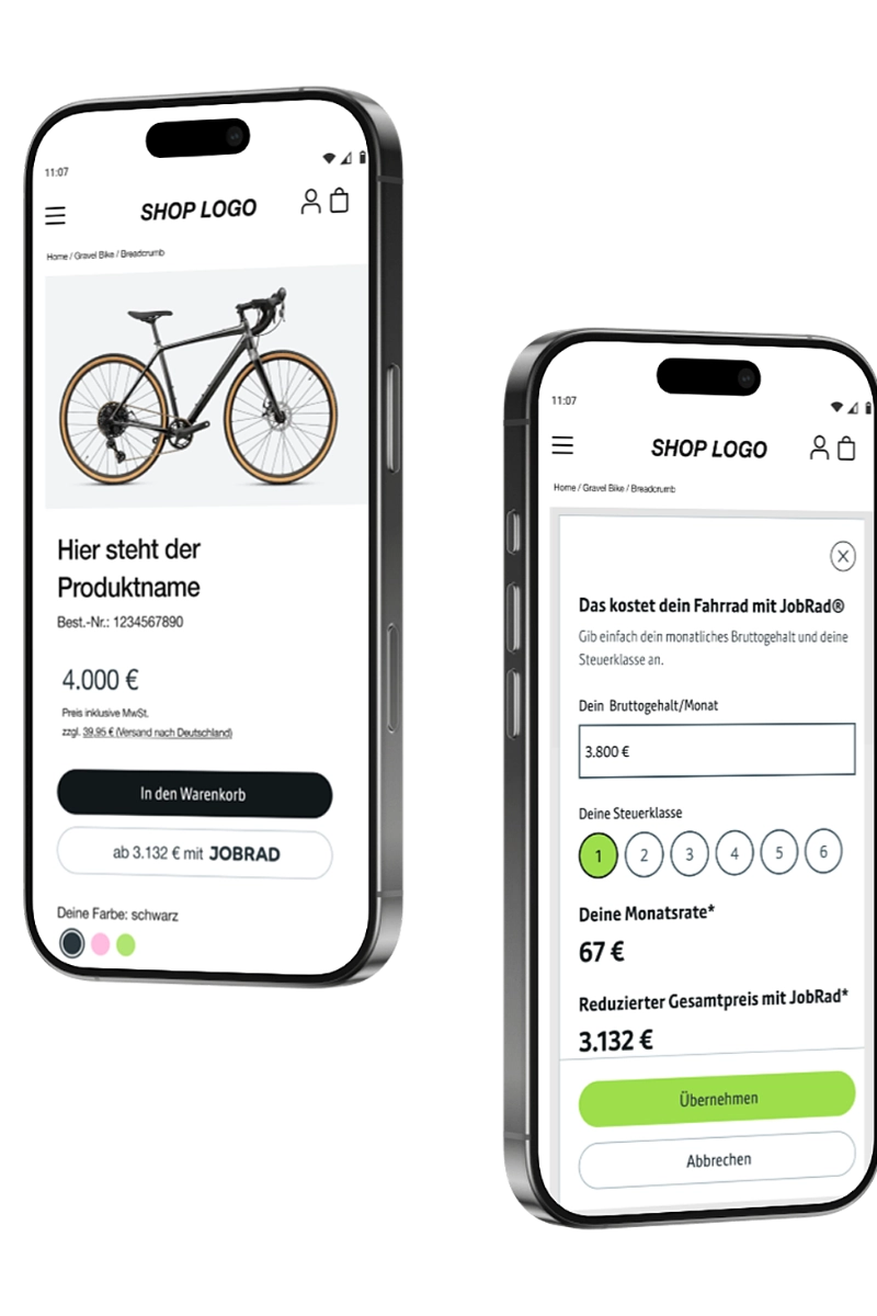 Preis Widget Mockup Mobile